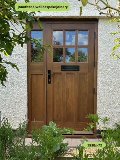 oak front door 1930s style and sidelight